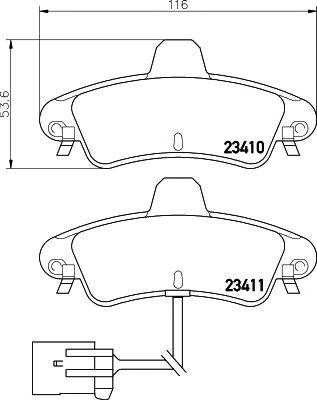 HELLA PAGID 8db355012201 -  Комплект тормозных колодок, дисковый тормоз